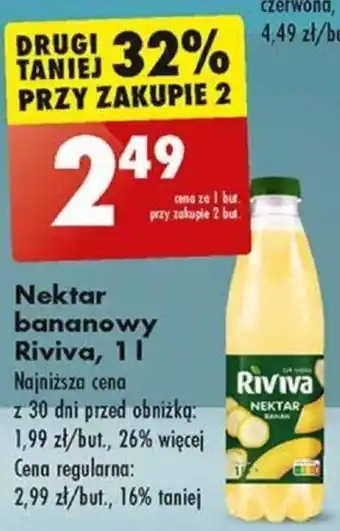 Biedronka Nektar bananowy Riviva, 1 L oferta
