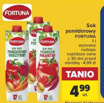 Carrefour Sok pomidorowy FORTUNA 1l oferta