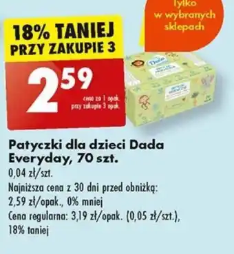 Biedronka Patyczki dla dzieci Dada Everyday, 70 szt. oferta