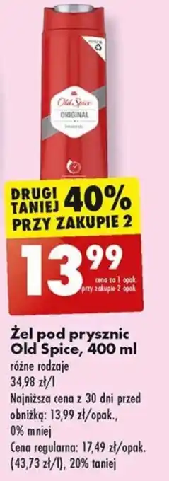 Biedronka Żel pod prysznic Old Spice, 400 ml oferta