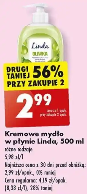 Biedronka Kremowe mydło w płynie Linda, 500 ml oferta