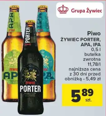 Carrefour Piwo ŻYWIEC PORTER, APA, IPA 0,5l oferta