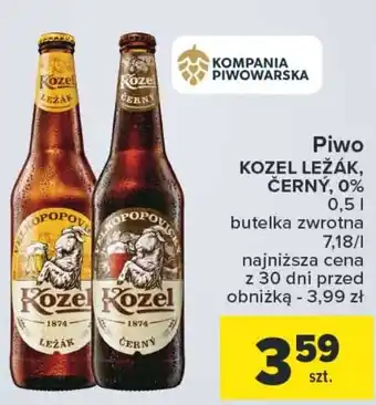 Carrefour Piwo KOZEL LEŽÁK, ČERNÝ, 0% 0,5l oferta