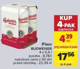 Carrefour Piwo BUDWEISER 4 x 0,5l oferta