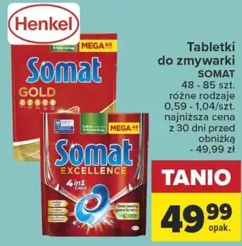 Carrefour Tabletki do zmywarki SOMAT 48 - 85 szt oferta