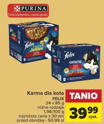Carrefour Karma dla kota FELIX 24x85g oferta