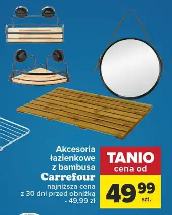 Carrefour Akcesoria łazienkowe z bambusa Carrefour oferta