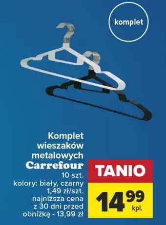 Carrefour Komplet wieszaków metalowych Carrefour 10 szt. oferta