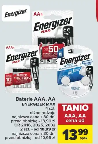 Carrefour Baterie AAA AA ENERGIZER MAX 4szt. oferta