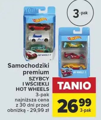 Carrefour Samochodziki premium SZYBCY I WŚCIEKLI HOT WHEELS 3-pak oferta