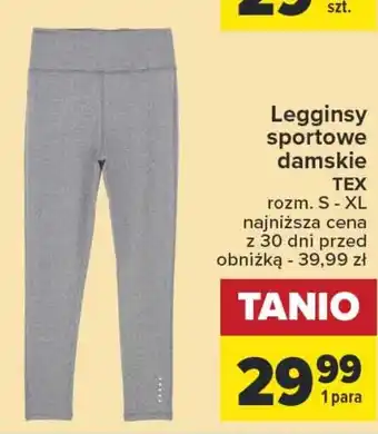 Carrefour Legginsy sportowe damskie TEX oferta