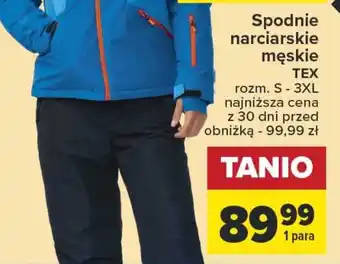 Carrefour Spodnie narciarskie męskie TEX oferta