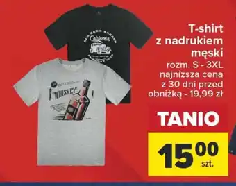 Carrefour T-shirt z nadrukiem męski oferta