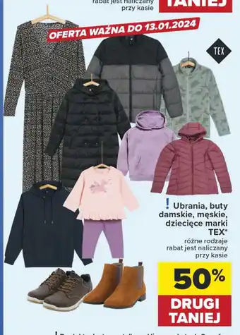 Carrefour Ubrania buty damskie męskie dziecięce marki TEX oferta