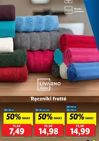 Lidl Ręczniki frotté 50x100cm oferta