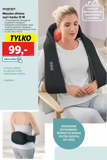 Lidl SILVERCREST Masażer shiatsu szyi i karku 12 W oferta