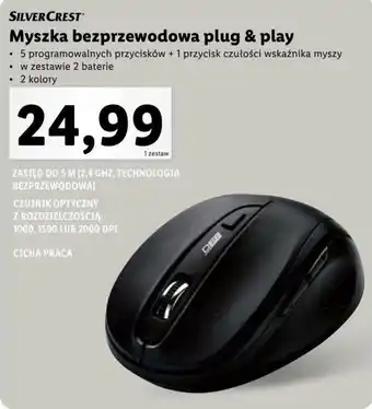 Lidl SILVERCREST Myszka bezprzewodowa plug & play oferta