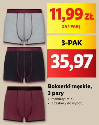 Lidl Bokserki męskie 3 pary oferta