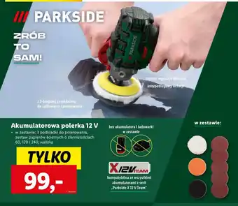 Lidl PARKSIDE Akumulatorowa polerka 12 V oferta