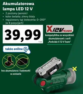 Lidl PARKSIDE Akumulatorowa lampa LED 12 V oferta