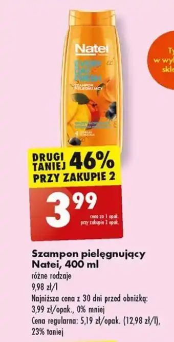 Biedronka Szampon pielęgnujący Natei, 400 ml oferta