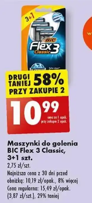 Biedronka Maszynki do golenia BIC Flex 3 Classic, 3+1 szt. oferta