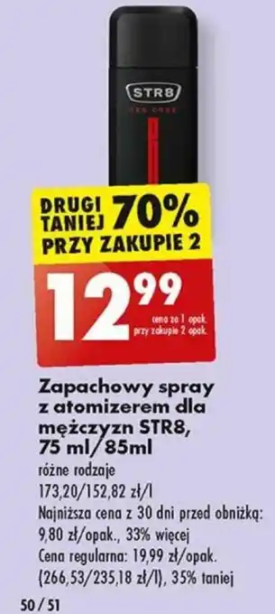 Biedronka Zapachowy spray z atomizerem dla mężczyzn STR8, 75 ml/85ml oferta