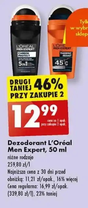 Biedronka Dezodorant L'Oréal Men Expert, 50 ml oferta