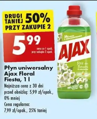 Biedronka Płyn uniwersalny Ajax Floral Fiesta, 1 l oferta