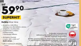 Biedronka Kołdra Aloe Vera oferta