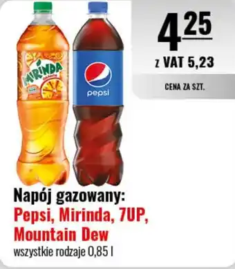 Eurocash Napój gazowany: Pepsi, Mirinda, 7UP, Mountain Dew 0,85 l oferta