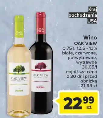 Carrefour Market Wino półwytrawne oak view oferta