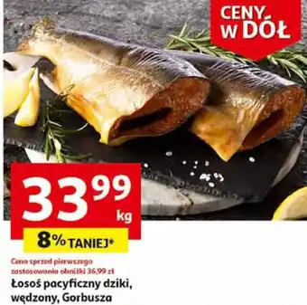Auchan Łosoś pacyficzny dziki wędzony Gorbusza 1kg oferta