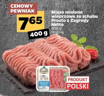 Netto Mięso mielone wieprzowe ze schabu Prosto z Zagrody Netto oferta