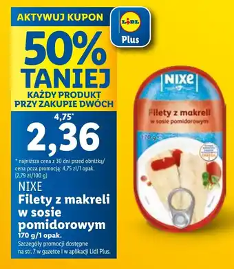 Lidl Filety z makreli w sosie pomidorowym 170 g oferta