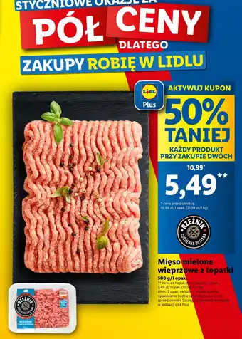 Lidl Mięso mielone wieprzowe z łopatki 500 g oferta