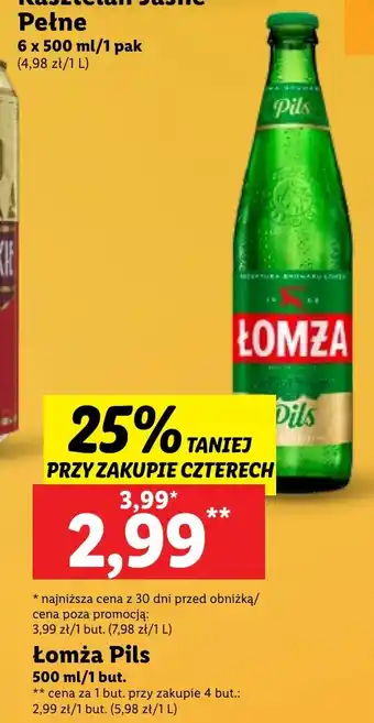 Lidl Łomża Pils 500 ml/1 but. oferta