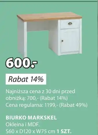 JYSK Biurko mdf oferta