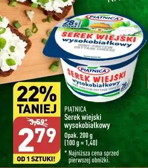 ALDI Piątnica serek wiejski wysokobiałkowy 200 g oferta