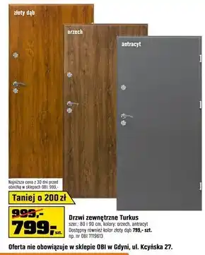 OBI Drzwi zewnętrzne orzech oferta