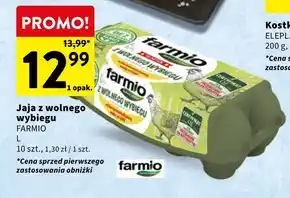 Intermarche Farmio jaja z wolnego wybiegu od kur karmionych paszą wolną od gmo l 10 sztuk oferta