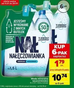 Carrefour Express Nałęczowianka naturalna woda mineralna delikatnie gazowana 6 x 1,5 l oferta