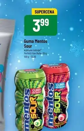 Polomarket Mentos sour strawberry guma do żucia bez cukru 30 g (15 sztuk) oferta