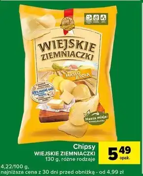 Carrefour Express Wiejskie ziemniaczki chipsy ziemniaczane żółty ser 130 g oferta