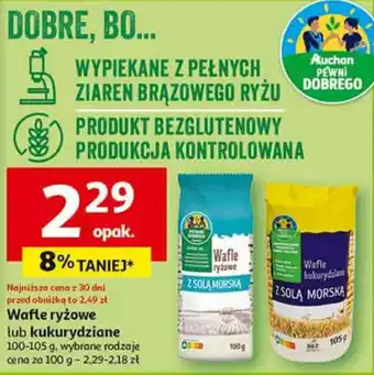 Auchan Wafle ryżowe lub kukurydziane 100-105 g oferta