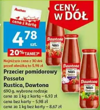 Auchan Przecier pomidorowy Passata Rustica, Dawtona 690 g oferta