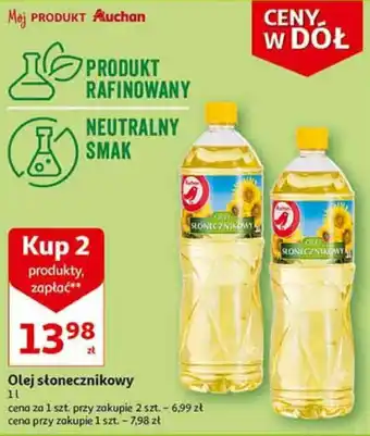 Auchan Olej słonecznikowy 2 x 1 l oferta