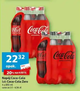 Auchan Napój Coca-Cola lub Coca-Cola Zero 4 x 850 ml oferta