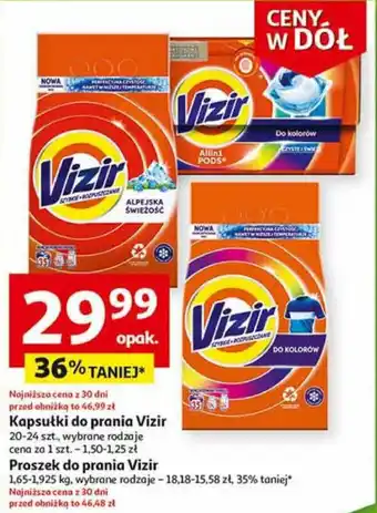 Auchan Kapsułki do prania Vizir 20-24 szt. / Proszek do prania Vizir 1,65-1,925 kg oferta