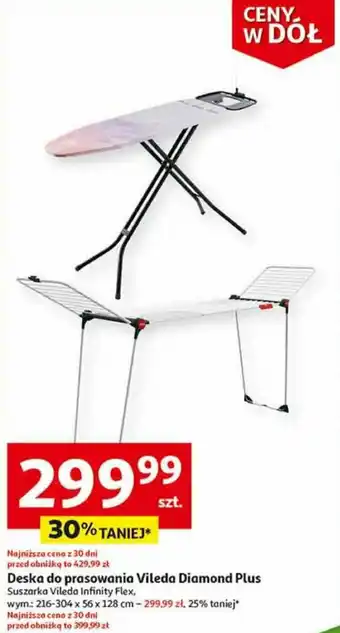 Auchan Deska do prasowania Vileda Diamond Plus / Suszarka Vileda Infinity Flex oferta